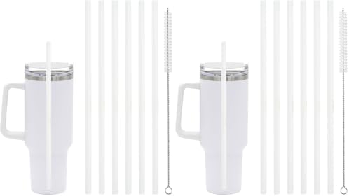 6 Pcs Replacement Straw for Stanley Adventure Quencher 40 oz 30 oz Cup Tumbler,Straws with Cleaning Brush for Stanley Accessories (Pack of 2)