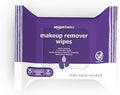 Amazon Basics Makeup Remover Wipes, Night Calming, Gentle Cleansing, Plant Based, Alcohol-Free, Removes Waterproof Mascara, Dermatologist Tested, 25 Count, 1-Pack