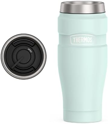 THERMOS Stainless King Stainless Steel Tumbler, 16oz, Matte Light Blue