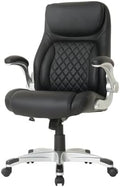 Nouhaus +Posture Ergonomic PU Leather Office Chair. Click5 Lumbar Support with FlipAdjust Armrests. Modern Executive Chair and Computer Desk Chair (Black)