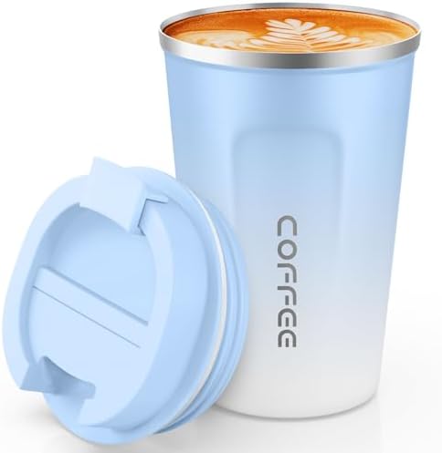 CS COSDDI 12 oz Coffee mug - Stainless Steel Coffee Cup with Leakproof Lid