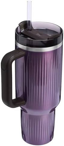 STANLEY Quencher H2.0 Tumbler with Handle and Straw 40 oz | Flowstate 3-Position Lid | Cup Holder Compatible for Travel | Insulated Stainless Steel Cup | BPA-Free | Fluted Wisteria Shine