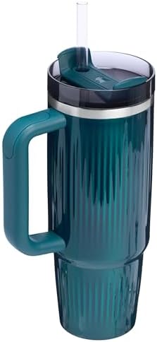STANLEY Quencher H2.0 Tumbler with Handle and Straw 30 oz | Flowstate 3-Position Lid | Cup Holder Compatible for Travel | Insulated Stainless Steel Cup | BPA-Free | Fluted Marina Shine