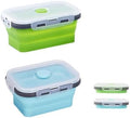 2 Pcs Collapsible Food Storage Containers with Lids and Vent, Silicone Food Storage Containers, Microwave Freezer Dishwasher Safe