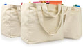 VitaSerena Reusable Canvas Grocery Bags with Dual Handles 3pc XL Set