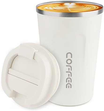 CS COSDDI 12 oz Coffee mug - Stainless Steel Coffee Cup with Leakproof Lid