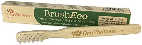 OraWellness BrushEco Bamboo Toothbrush, 3 Rows, Wooden Toothbrush