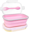 2 Pack Collapsible Silicone Bento Lunch Boxes With Lids Spoon Fork, 33.8oz, Meal Prep Food Storage Containers, Durable, Safe in Microwave, Dishwasher and Freezer, BPA Free (Yellow and Pink)