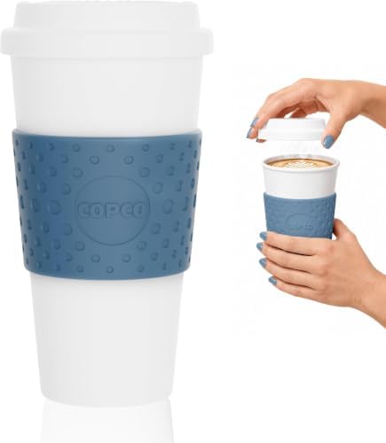Copco Acadia 16 oz Travel Mug - Insulated Reusable Coffee Tumbler with Double-Walled Plastic, Leak-Proof Lid, BPA-Free - Portable Mug for Hot & Cold Drinks, Cup Holder Friendly (Blue) (Pack of 6)