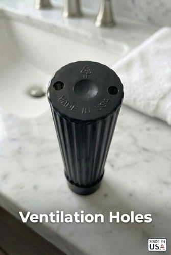 American Comb Toothbrush Holder - Black, Made in USA, with Ventilation Holes, for Toothbrush Covers, Toothbrush Holder, Toothbrush Soft, Durable Design, Hygienic Bathroom Accessory