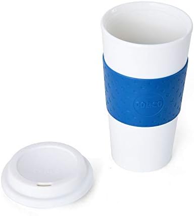 Copco Acadia 16 oz Travel Mug - Insulated Reusable Coffee Tumbler with Double-Walled Plastic, Leak-Proof Lid, BPA-Free - Portable Mug for Hot & Cold Drinks, Cup Holder Friendly (Blue)