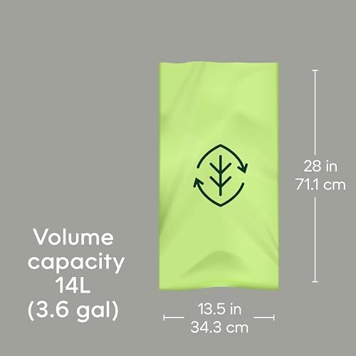 Compost Genie 3.6 Gallon Compostable Bags, 40 Count, Sturdy for Food Waste, Compatible with Kitchen Compost Genie Bins, ASTM D6400 Certified