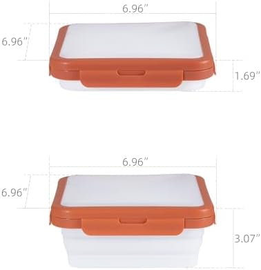 Reusable Silicone Food Storage Container with Lid Avocado Saver(6.5 cups/0.4 gal), Onion Keeper, Foldable Silicone Kitchen Organizers for Fridge
