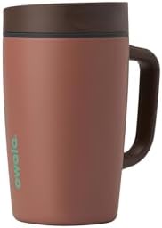 Owala SmoothSip Slider Stainless Steel Insulated Travel Mug with Handle, 100% Leak Proof, For Hot and Cold Drinks, Travel Friendly with Sliding Lock Lid, 12oz, BPA Free, Leak Proof, Cozy Cocoa