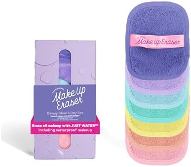 The Original MakeUp Eraser 7-Day Set, Erase All Makeup with Just Water, Including Waterproof Mascara, Eyeliner, Foundation, Lipstick, Sunscreen, and More! Dewy Glow, 7ct.