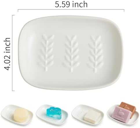 Miamolo Soap Dish for Shower, Soap Holder Raised Design, No More Mushy Soap