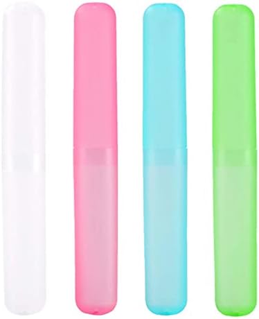 Medsuo 4 PCS Plastic Toothbrush Cases, Travel Toothbrush Holder