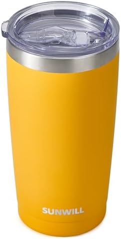 SUNWILL Coffee Tumbler, 20 oz Insulated Travel Mug Stainless Steel