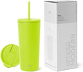 Simple Modern Insulated Tumbler with Lid and Straw | Iced Coffee Cup Reusable Stainless Steel Water Bottle Travel Mug | Gifts for Women Men Her Him | Classic Collection | 20oz | Green Apple