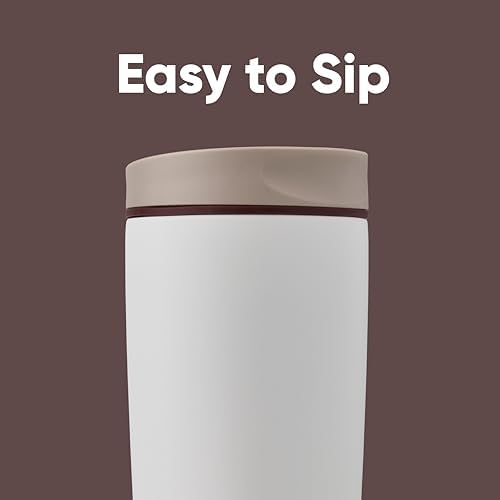 Owala SmoothSip Slider Insulated Stainless Steel Coffee's Tumbler, Reusable Iced Coffee Cup, Hot Coffee Travel Mug, BPA Free 20 oz, Vanilla Bean (Pack of 8)