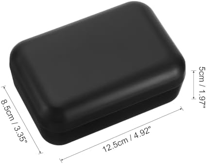uxcell Wooden Soap Holder, Self-Draining Soap Box with Lid Wooden Soap Bar Tray for Shower Bathroom Kitchen, Black