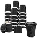 Lamosi 50 Pack 8 oz Coffee Cups with Lids, Disposable To Go Paper Cups