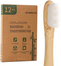 Bamboo Toothbrush 12 Pack Natural Wooden for Adults