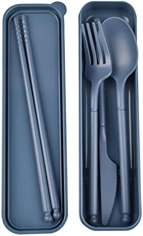 Travel Utensils, Reusable Utensils Set with Case, Camping Plastic Cutlery
