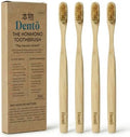 Dento 4-Pack Boar Bristle & Bamboo Toothbrushes, Keratin for Polish