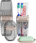 Bar Travel Soap Case Container, Portable Travel Toothbrush Case, Gray