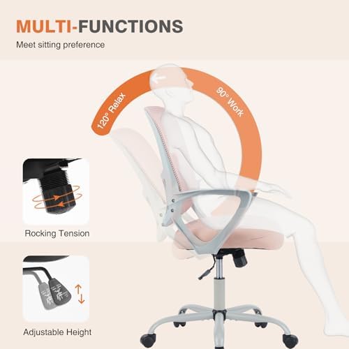 Sweetcrispy Home Office Chair, Mesh Office Chair, Lumbar Support