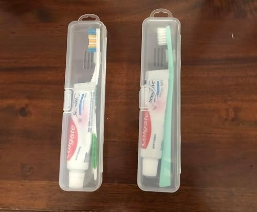 MingTa Set of Two Pack Travel Toothbrush & Toothpaste Storage Case Travel Size