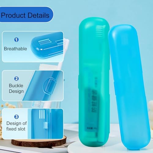 2 Packs Breathable Toothbrush Travel Case, Travel Tongue Scraper Case