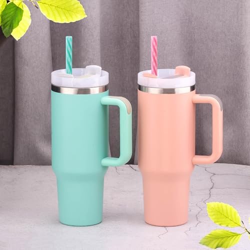 Dakoufish Replacement Straws for StanleylOwalalHydro Jug 40oz 30oz Tumbler,10 Pack 12 Inch Yellow Reusable Straws With Cleaning Brush For Stanley Simple Modern Cup,Dishwasher Safe.