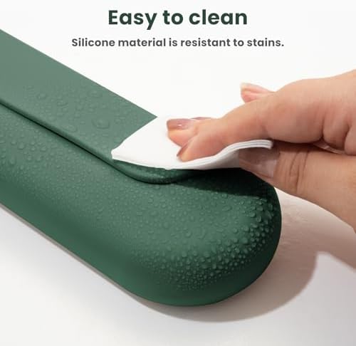 Silicone Electric Toothbrush Travel Case, Manual Toothbrush Travel Cover for Men and Women,Toothbrush for Travel,Gym and More, Fits Most Manual and Electric Toothbrushes - Midnight Green