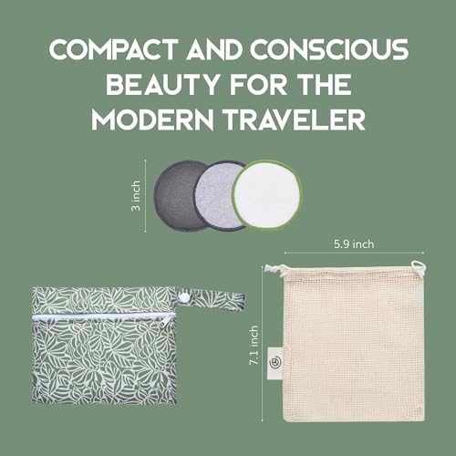 GREENZLA Reusable Makeup Remover Pads |12 Pack | Travel Set