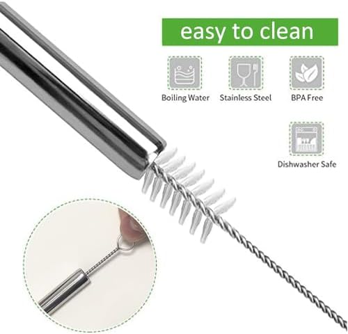 16 Pack of Reusable Stainless Steel Metal Straws