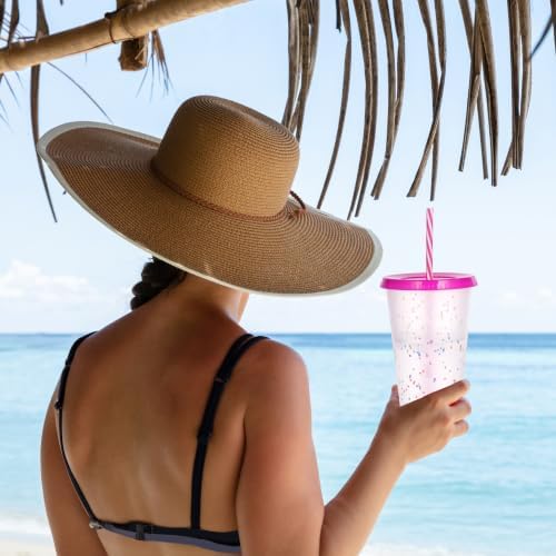 Color Changing Cups, 12 Pack 24oz Plastic Tumblers, Reusable Iced Coffee & Smoothie Cups with Lids and Straws for Parties and Travel (Rainbow, 12 Pack)