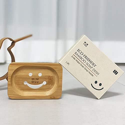 mimosu Bamboo Soap Dish with Drain – Wooden Holder for Shampoo & Soap Bars, Eco-Friendly Bathroom Tray, Zero Waste, Non-Slip Bamboo Soap Saver for Shower & Sink