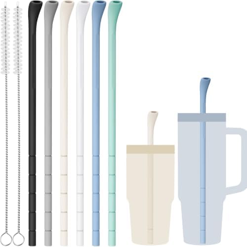 NiHome 6PCS Silicone Anti-Wrinkle Straws Fit for Stanley 40oz 30oz Tumblers