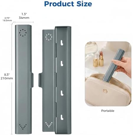 Toothbrush Travel Case Aluminum, Portable Toothbrush Holders Travel, Manual Toothbrush Case Container for Traveling, Bathroom, Camping, Business Trip-1Pack Gray