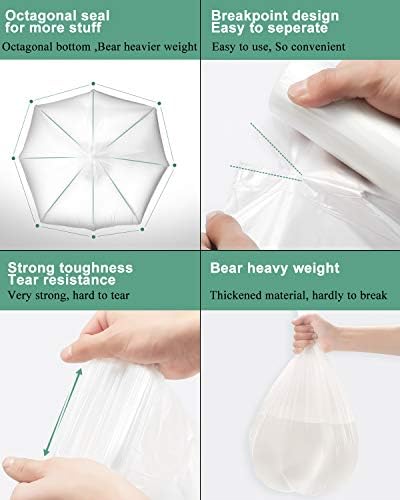 AYOTEE 1.2 Gallon Compostable Trash Bags, Strong Small Trash Bags 125 Count