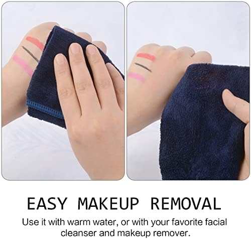 SINLAND Microfiber Facial Cloths Fast Drying Washcloth 12inch x 12inch (Pack of 10, Navy Blue)