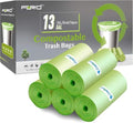 Compostable Trash Bags - FORID 13 Gallon Tall Kitchen Garbage Bags 80 Count Unscented Trash Can Liners 55 Liter Medium Wastebasket Bags for Bathroom Home Bedroom Office Garbage Can (5Rolls/Green)