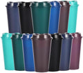 16oz Reusable Plastic Coffee Cups with Lids, 13 Pack,Vibrant