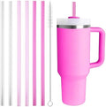 Replacement Straw Compatible with Stanley Quencher 40 oz,30 oz Tumbler, 12 inch Extra Long Reusable Straws Plastic For 40 Oz Cup,6 Pack
