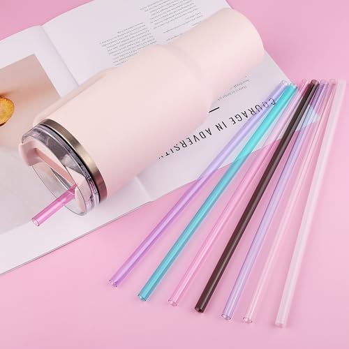 Replacement Straw Compatible with Stanley Quencher 40 oz,30 oz Tumbler, 12 inch Extra Long Reusable Straws Plastic For 40 Oz Cup,6 Pack