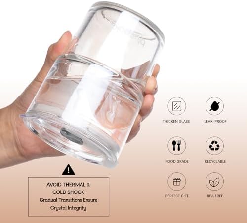 BLUEPOLAR 13oz/400ml Glass Water Tumbler with Straw and Lid Sealed Carry on Thick Wall Iced Coffee Cup for Water, Iced Tea, Fruit Juice (White with Protective Sleeve)
