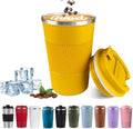 Insulated Travel Coffee Mug, Stainless Steel Coffee Cup with Leakproof Lid
