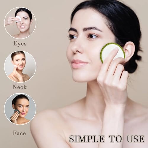 30 Packs Reusable Bamboo Charcoal Makeup Remover Pads for Face